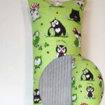 Зелений фон із совами та плюш шарпей світло-сірий.