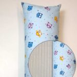 Блакитний фон із совами та плюш шарпей бежевий.