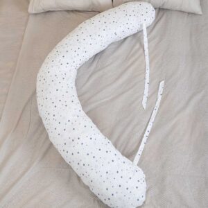 Подушка для вагітних С-250 Бумеранг з напірником Бязь на ліжку